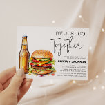 Beer and Burger Funny Casual Couples Shower Invitation<br><div class="desc">Beer and Burger Funny Casual Couples Shower Invitation Get ready for a laid-back and fun-filled fiesta with our Beer and Burger Couples Shower Invitation! Perfect for BBQ parties, garden gatherings, picnics, and all outdoor celebrations during the warm months. This lively design celebrates the love of "his and hers" with a...</div>