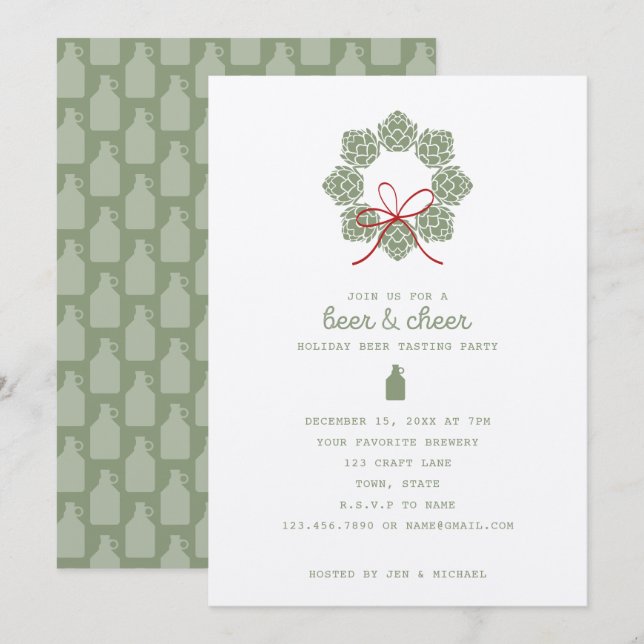 Beer And Cheer Holiday Party Invitation (Front/Back)