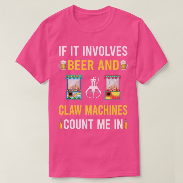 Beer And Claw Machine Crane T-Shirt (Design Front)