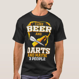 Beer and Darts Player Dart Fan Gift Playing T-Shirt