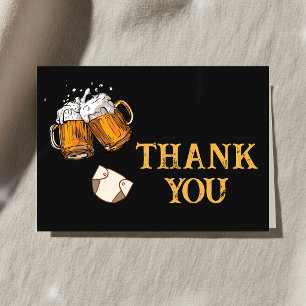 Beer and Diapers Baby Shower Thank You Card