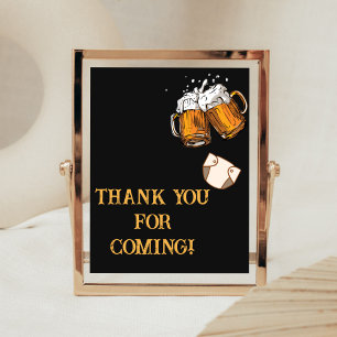 Beer and Diapers Baby Shower Thank You for Coming Poster