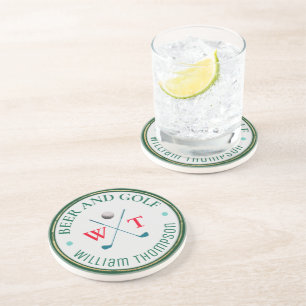BEER AND GOLF  Golf-Player Logo Coaster
