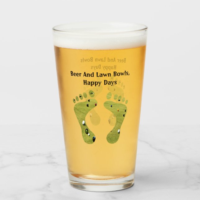 Beer And Lawn Bowls, Happy Days, Glass (Back Filled)