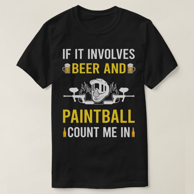 Beer And Paintball T-Shirt (Design Front)