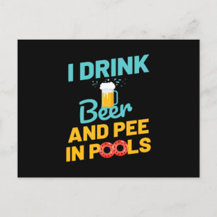 Beer And Pee In Pools Swimming Pool Swim Postcard