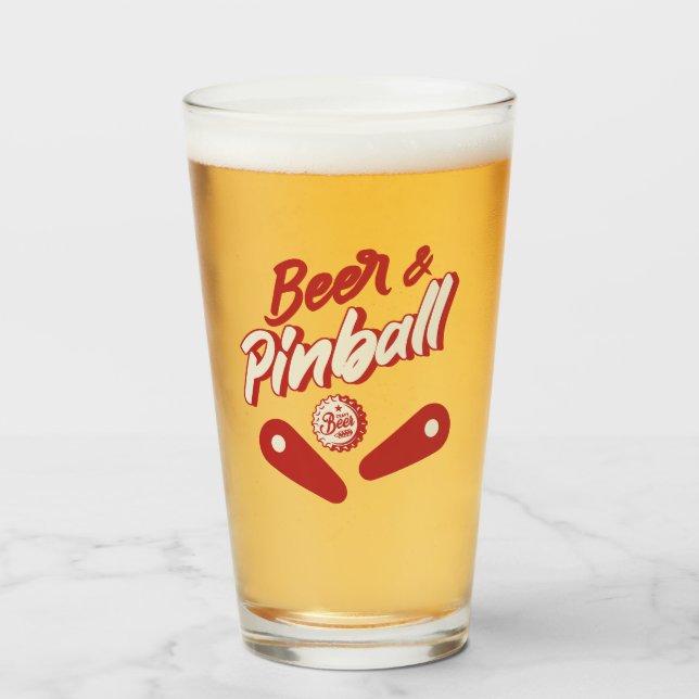 Beer And Pinball  Glass (Front Filled)