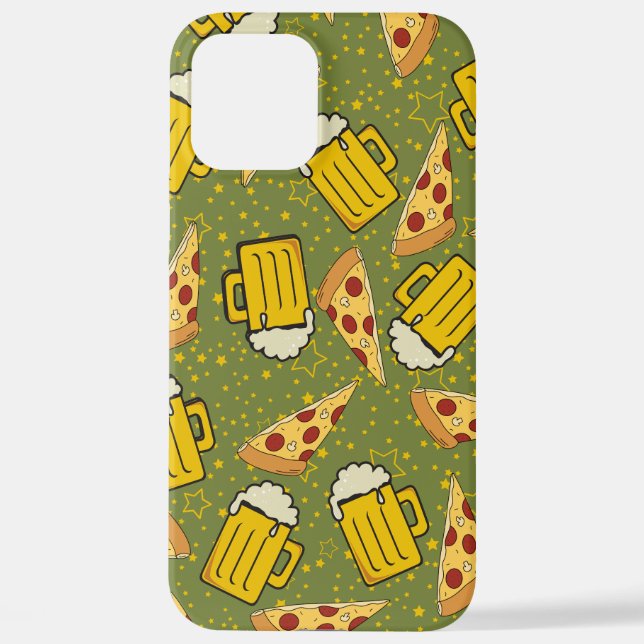 Beer and Pizza Pattern iPhone Case (Back)