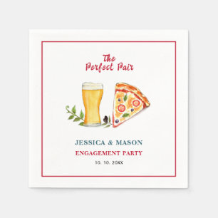 Beer and Pizza Perfect Pair Engagement Party  Napkin