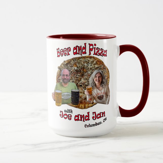 Beer and Pizza with Joe and Jan - Mug (Right)
