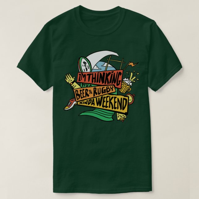 Beer and Rugby T-Shirt (Design Front)