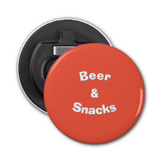 Beer and Snacks customisable slogan Bottle Opener