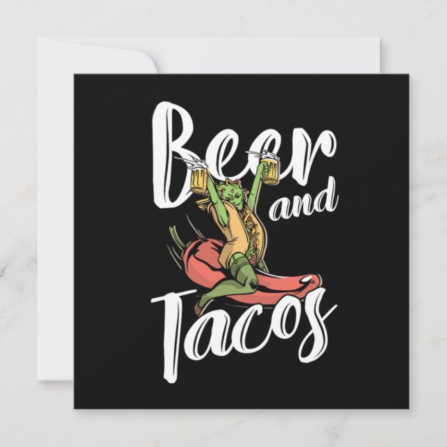 Beer And Tacos Mexican Mexico Chilli Nachos Gift Invitation (Front)