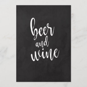 Beer and Wine Affordable Chalkboard Wedding Sign Invitation