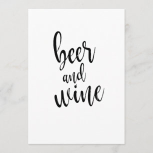 Beer and Wine Black and White Affordable Sign Invitation