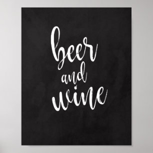 Beer and Wine Chalkboard 8x10 Wedding Sign