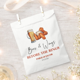 Beer and Wings Before The Wings Rehearsal Dinner Favour Bags