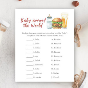 Beer baby shower - Baby around the world game