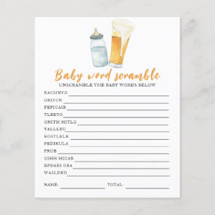 Beer baby shower - Baby Word Scramble