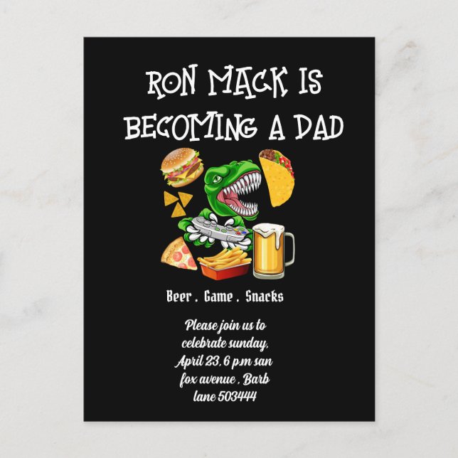 Beer baby shower Dadchelor party Invitation Postcard (Front)