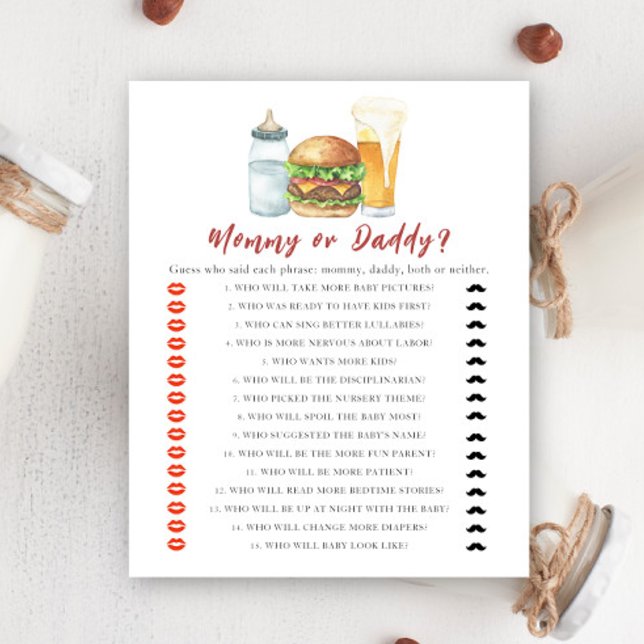 Beer baby shower - mummy or daddy game (Creator Uploaded)