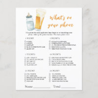Beer baby shower - What's On Your Phone Game