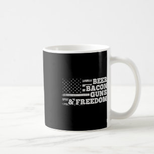 Beer Bacon Guns And Freedom American Flag  Coffee Mug