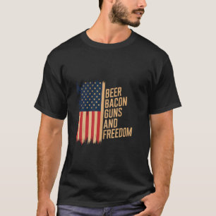 Beer Bacon Guns and Freedom BBQ Men Barbecue T-Shirt
