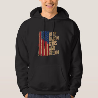 Beer Bacon Guns & Freedom BBQ For Men Barbecue Hoodie