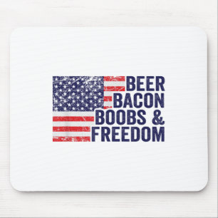 Beer Bacon S & Freedom - Funny Usa Flag Bbq Dr Mouse Mat