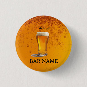 Beer Bar Business vintage logo shop 3 Cm Round Badge