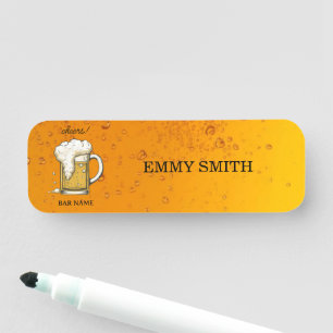 Beer Bar Business vintage logo shop Name Tag