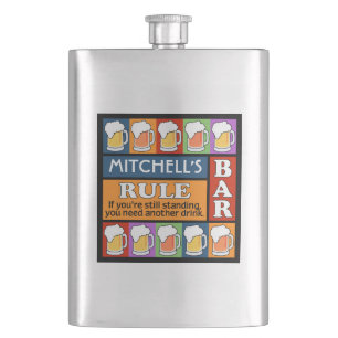 BEER Bar Pop Art CUSTOM NAME flask