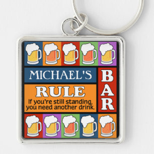 BEER Bar Pop Art CUSTOM NAME key chain