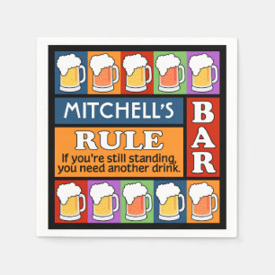 BEER Bar Pop Art CUSTOM NAME paper napkins