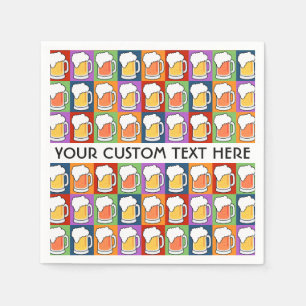 BEER Bar Pop Art custom paper napkins