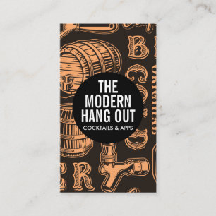 Beer Barrel and Tap Brewery   Restaurant Business Card