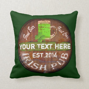 Beer barrel Irish pub Cushion