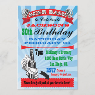 Beer Bash Birthday Party Invitations