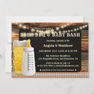 Beer BBQ and Baby Shower Invitation