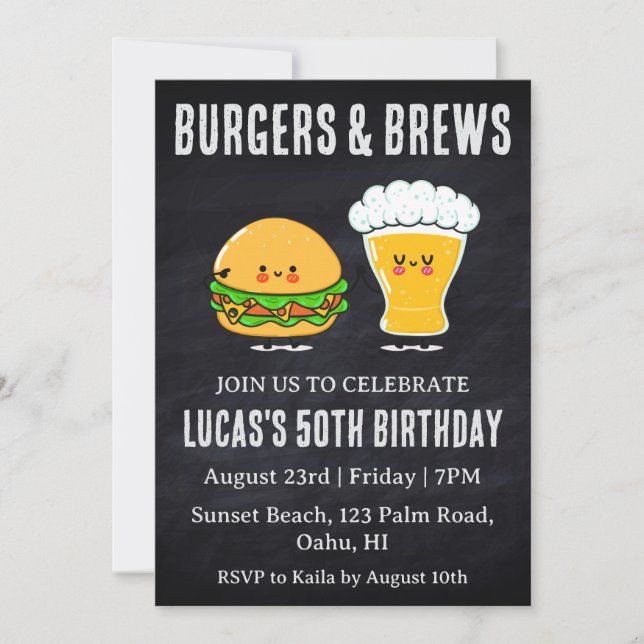 beer bbq birthday invitation (Front)