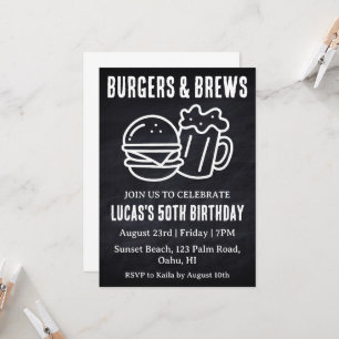 beer bbq birthday invitation