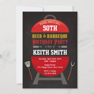 Beer & BBQ Birthday Invitation - Any Age