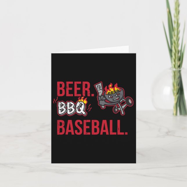 Beer Bbq Bysebyll Fire Summer Coming  Card (Front)