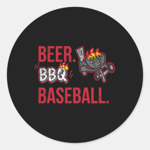 Beer Bbq Bysebyll Fire Summer Coming  Classic Round Sticker