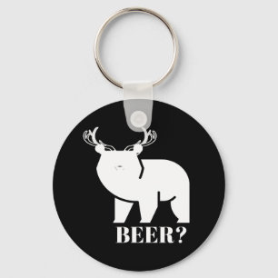 BEER? Bear Deer Funny Sarcastic Novelty Key Ring