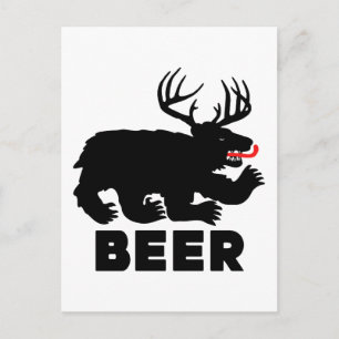 Beer -- Bear + Deer Postcard