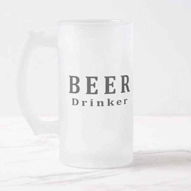 Beer, Beer drinker Frosted Glass Beer Mug (Left)