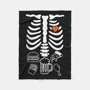 Beer Belly & Baby Skeleton Pregnancy Couples H Fleece Blanket