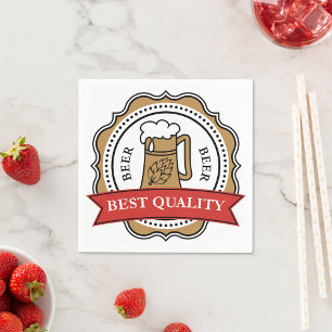 Beer Best Quality Craft Brew Badge Napkin